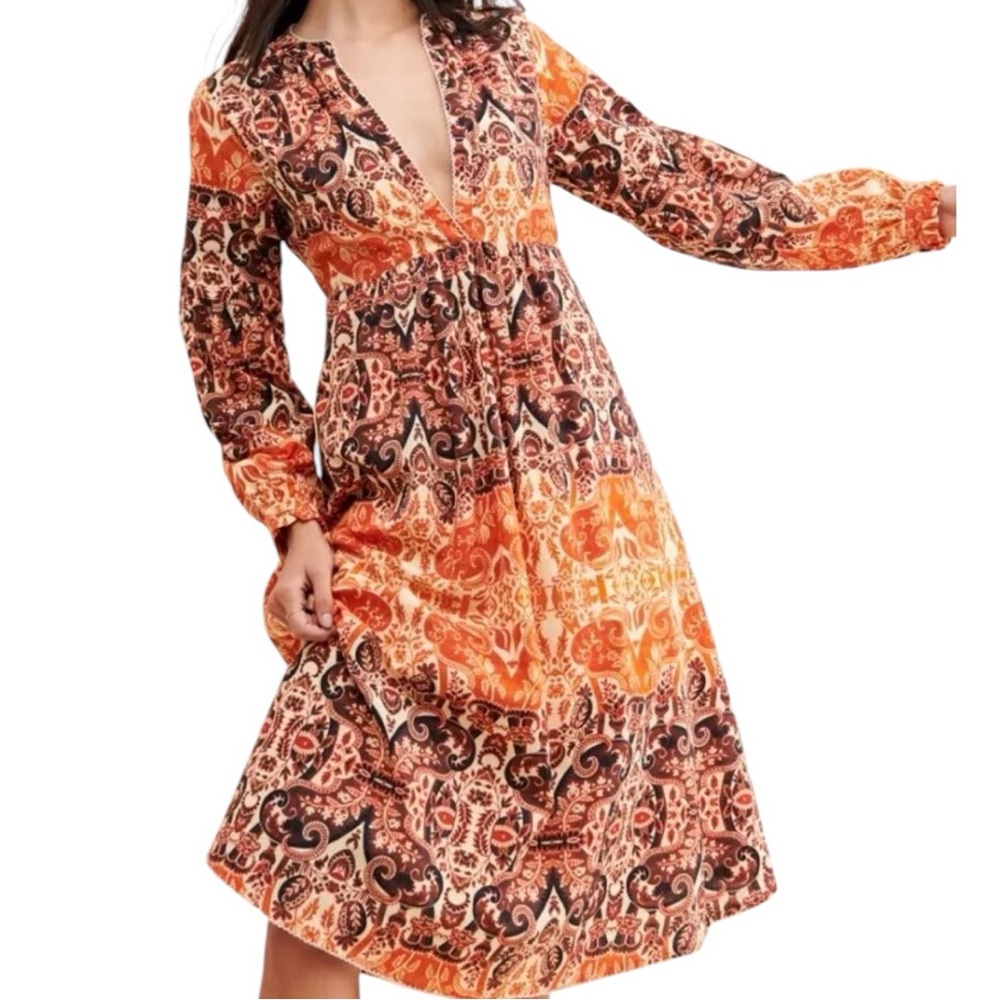 Anthropologie Agua Bendita Elayna Midi Dress Size Large